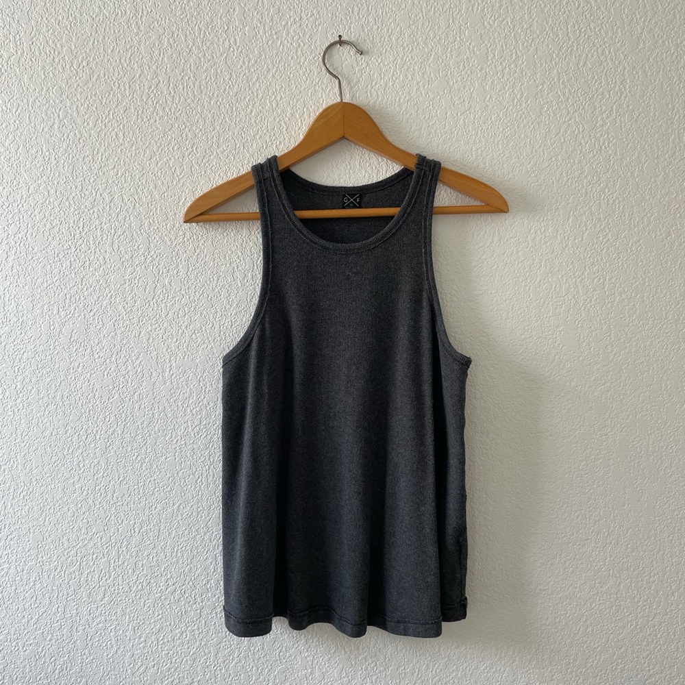 GXF Ribbed Tank Top, Grey, Medium
